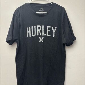 Hurley Men’s Medium T-Shirt Black Short Sleeve Logo Graphic Tee Surf Skate